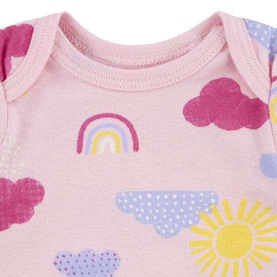 Conjunto 2 Bodies y Pantalón Niña Rosado Nuboso 9m